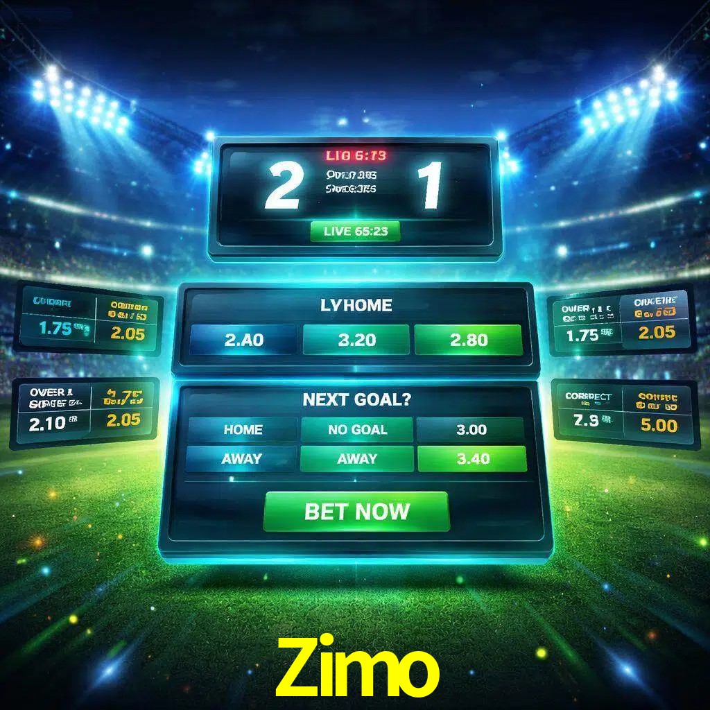 Vista de apuestas en vivo Zimo durante un partido en curso